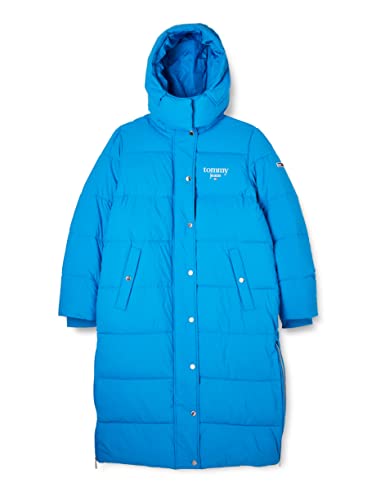 Tommy Hilfiger Damskie Tjw Graphic Longline Puffer Wyściełane płaszcze, Deep Sky Blue, S, Głęboki błękitny, S