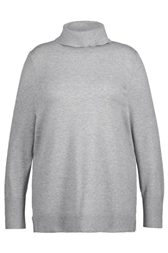 Ulla Popken Damski sweter z golfem z dzianiny, czarny, 62/64