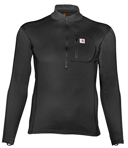 Carhartt Męski podkoszulek Base Force Midweight Tech Quarter-Zip, czarny, L