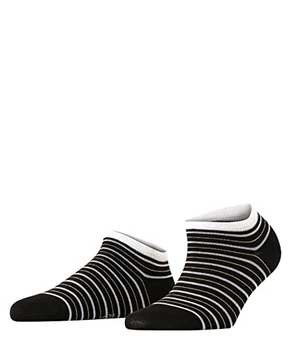 FALKE Kobiety Skarpety do trampek Stripe Shimmer W SN Bawełna krótkie z wzorem 1 Para, Czarny (Black 3000), 35-38