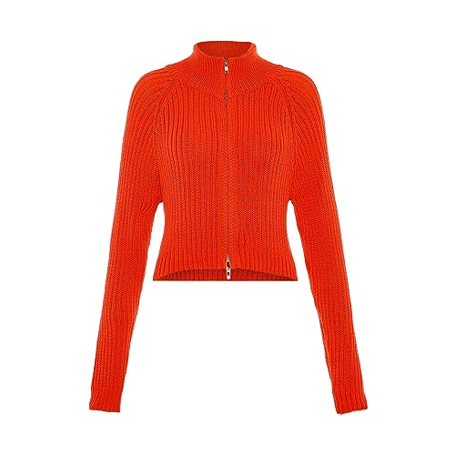 myMo Damski kardigan prążkowany koralowy XL/XXL, koralowy, XL