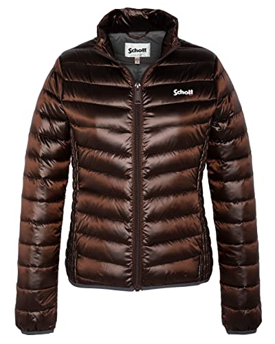 Schott NYC BAKERSHW Lekka damska kurtka puchowa GARNIE Pióro Schott, Czekolada, XL dla dorosłych