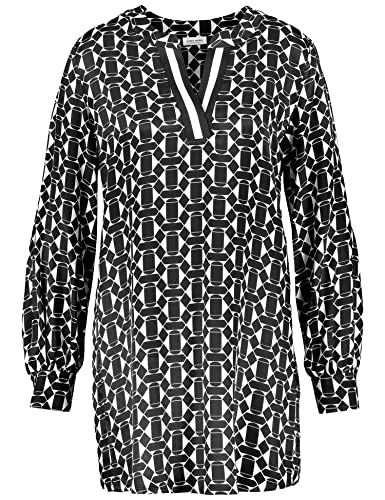 Gerry Weber Damska bluzka 965017-31526, ecru/biały/niebieski nadruk, 48, Ecru/biały/niebieski nadruk, 48