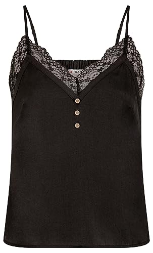 Morgan damski tank top na ramiączkach z guzikami OBIBA czarny T34, czarny, 32