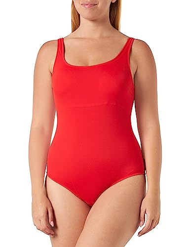 Koton Damski strój kąpielowy Basic U Neck Strappy Padded One Piece, Czerwony (414), 44