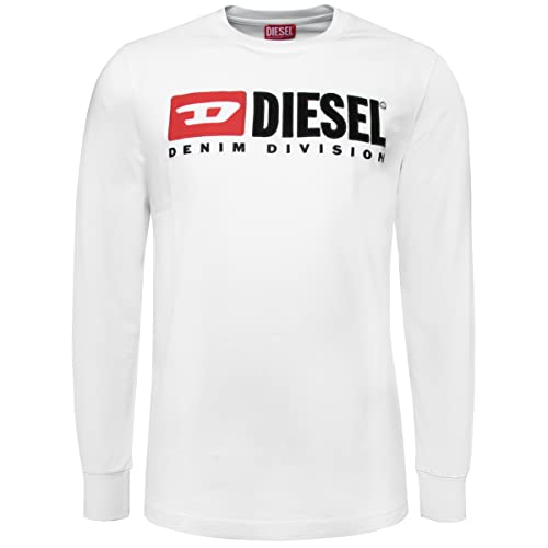 Diesel Męska koszulka z długim rękawem T-just-ls-div Maglietta, Jasna biel (A03768-0grai-100), M