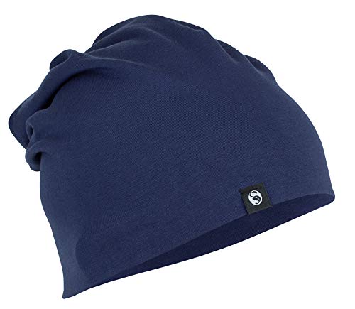 STARK SOUL Slouch Beanie czapka dla kobiet i mężczyzn (unisex), lekka czapka z dżerseju, rozmiar uniwersalny, niebieski morski, jeden rozmiar