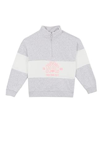 DeFacto Sweter z długim rękawem dla dziewczynek - sweter z długim rękawem dla dziewczynek topy szary melanż, 5/6 Y, szary, 5-6 Lata