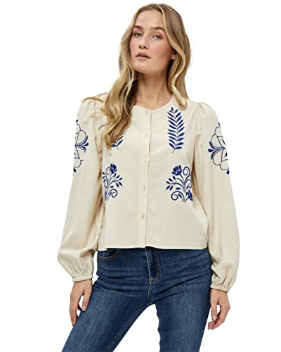 Peppercorn Damska bluzka z długim rękawem Nanna, Sandshell, 12, Piaskownica, 38