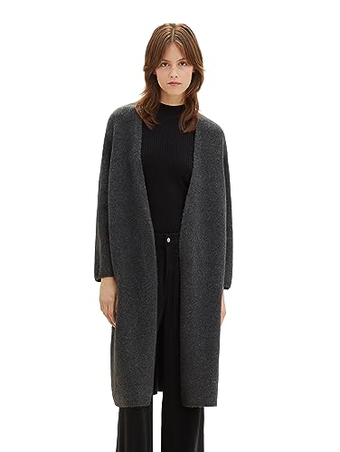 TOM TAILOR Denim Damski kardigan z dzianiny, 10522 - Shale Grey Melange, XS