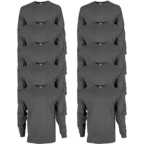 Gildan T-shirt Dla mężczyzn Bluzka z długim rękawem bawełniana Ultra, styl G2400 Grafitowy ,XL