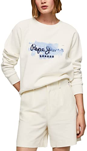 Pepe Jeans Sweter damski Goldie Crew, Biały (mysz), XL