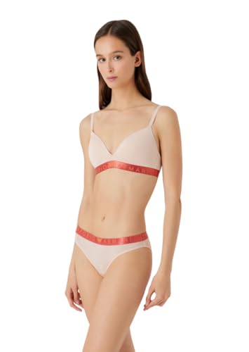 Emporio Armani Damski trójkątny biustonosz z mikrofibry, nude, XL