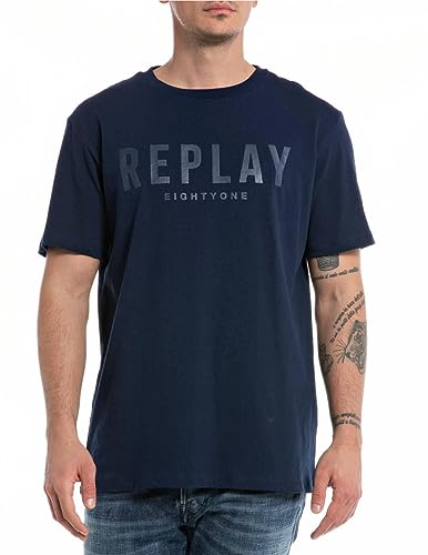 Replay T-shirt męski, 715 Deep Navy, 3XL