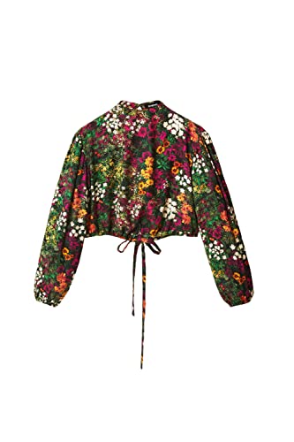 Desigual Damska bluza z długim rękawem, Wykończenie materiału, S