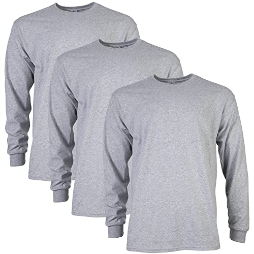 Gildan T-shirt Dla mężczyzn Bluzka z długim rękawem bawełniana Ultra, styl G2400 Sport Szary ,L
