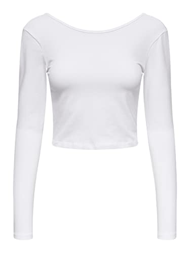 ONLY Women's ONLPURE Life L/S Short TOP JRS T-Shirts & Tops, Bright White, XL