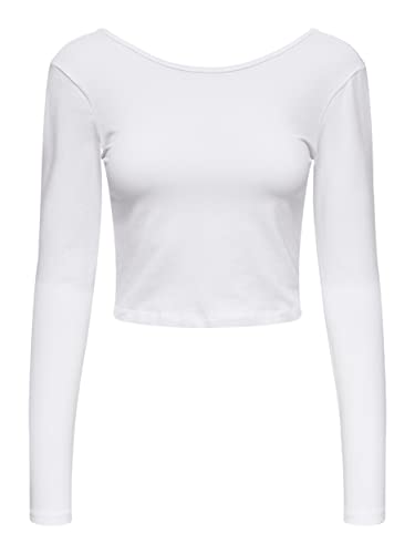 ONLY Women's ONLPURE Life L/S Short TOP JRS T-Shirts & Tops, Bright White, XL