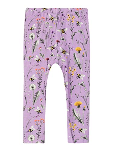 NAME IT NBFHUBINE legginsy z motywem orchidy, 62, Orchid Bloom, 62 cm