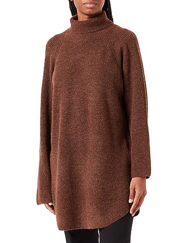 PIECES Damski sweter z dzianiny Pcellen Ls Long Knit Noos Bc Qx, Chicory Coffee, 46/48