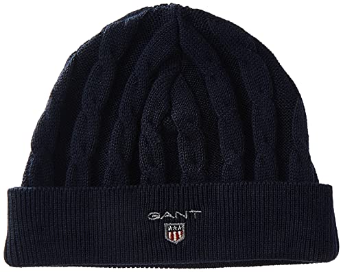 GANT Unisex Baby D1. Cotton Cable czapka beanie, niebieski (Evening Blue), One Size