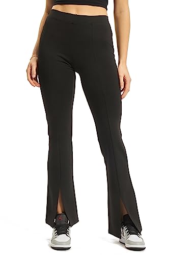 Only ONLPAIGE Life Front Slit Pant TLR Noos, spodnie damskie, Schwarz, Schwarz