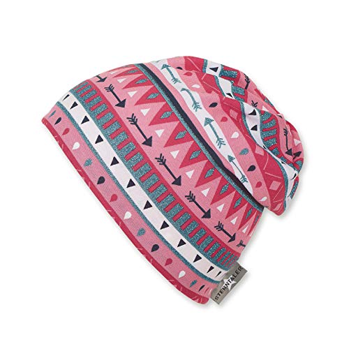 Sterntaler Dziewczęca czapka Slouch Beanie płaska czapka, Różowy (Orchidee 779), 51 cm
