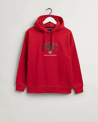 GANT Męska bluza z kapturem D.2 Retro Shield Sweat Hoodie sweter z kapturem, jasny RED, L