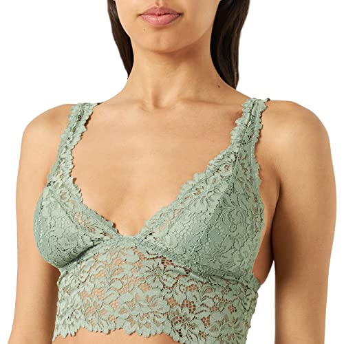 women'secret Damska braletka uchwyt koronkowy zielony biustonosz, L, zielony, L