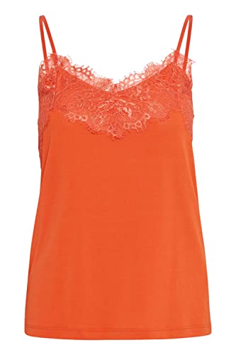 ICHI Damska koszulka na ramiączkach/Cami Shirt, Mandarin Red (171562), XS
