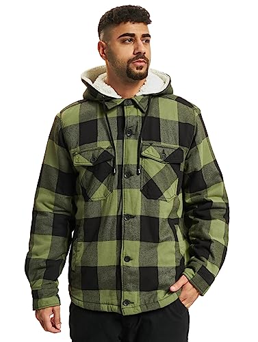 Brandit Męska kurtka z kapturem, czarna/oliwkowa, 3XL (DE)