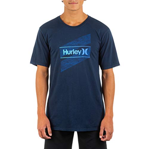 Hurley Męski T-shirt Everyday Washed One and Only Slashed Short Sleeve T-Shirt T-Shirt, Obsidian, M
