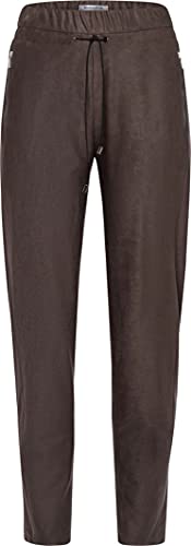 Raphaela by Brax Damskie spodnie w stylu Peggy Chino Fake Leather Slim, taupe Beige, 48W / 30L