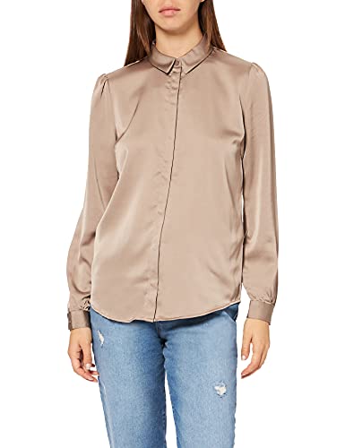 Vila Damska bluzka Viellette Satin L/S Shirt/Su-Noos, Grzyby, 36