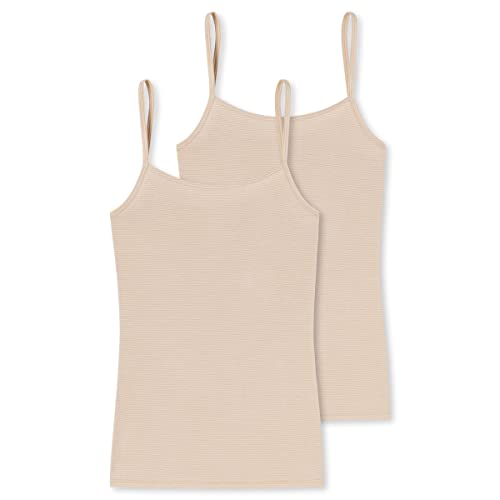 Schiesser Damski Top Typu Spaghetti, 2 Sztuki, Kolor Piaskowy, 42