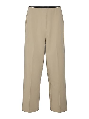 VERO MODA Vmsandy Hr Straight Ankle Pant Noos spodnie damskie, silver mink, (L) W / 32L