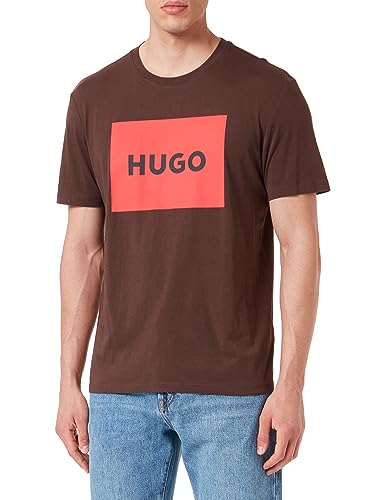HUGO T-shirt męski, Dark Brown201, XS