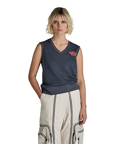 G-STAR RAW Damska koszulka sportowa Gr Mesh Loose Tank Top, Niebieski (Fantem Blue C810-863), L