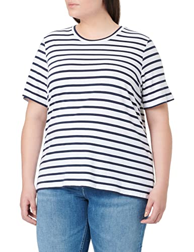 ONLY Damska koszulka Onlonly Life S/S Stripe Tee JRS, Cloud Dancer/Paski: granatowy blezer w paski, M