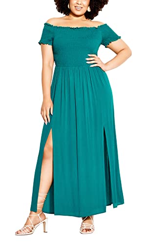 CITY CHIC Damska letnia sukienka maxi w rozmiarze plus, Marine, 48-Plus