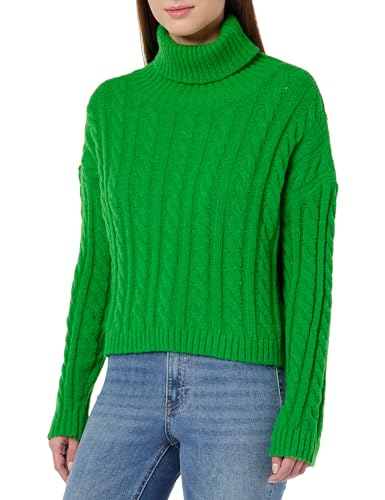 Libbi myMo damski sweter z golfem, akryl, zielony, rozmiar XS/S, zielony, XS