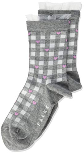 Falke Vichy Check Ochraniacz i skarpety dla dziewczynki, Szary (Jasnoszary 3400), 39-42