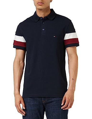 Tommy Hilfiger Męska koszulka polo MONOTYPE RWB z rękawem Slim S/S, Desert Sky, L, Pustynne niebo, L