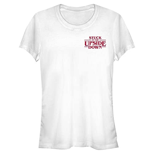 Stranger Things Koszulka damska Upside Down Pocket Short Sleeve, biały, L