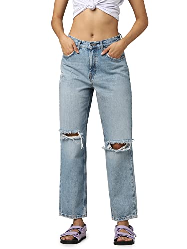 ONLY Dżinsy damskie o prostym kroju ONLRobyn Life HW Ankle, niebieski (medium blue denim), 29W / 32L