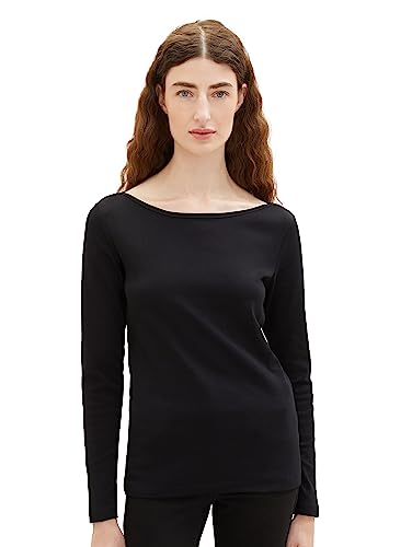 TOM TAILOR Damska koszulka z długim rękawem, 14482-Deep Black, XXL