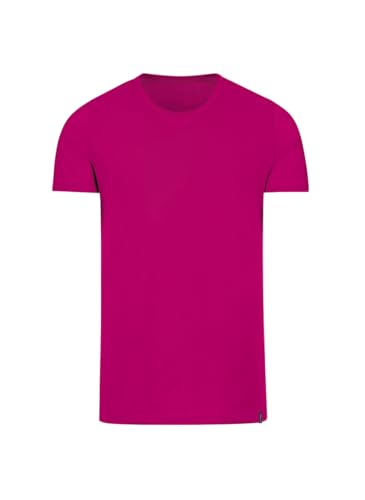 Trigema T-shirt męski z bawełny/elastanu, magenta, M