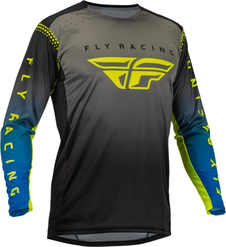 Fly Racing Koszulka męska Lite Jersey, Szary/Niebieski/Hi-Vis, L