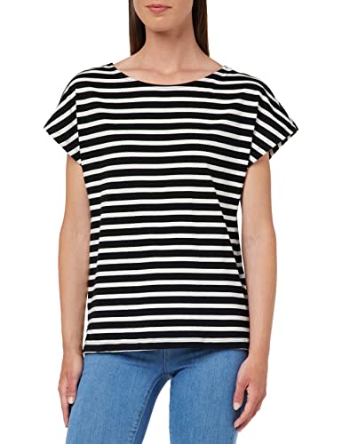 ONLY Women's ONLMAY S/S Open Back Top Box JRS, T-Shirt, Black/Cloud Dancer, S, Czarny/Cloud Dancer, S