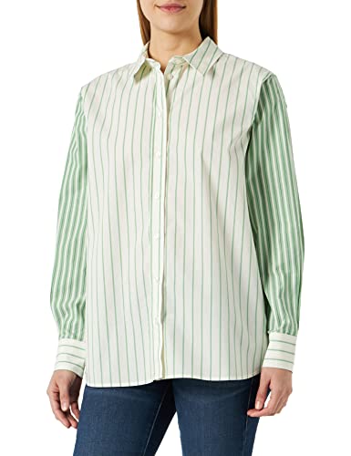 Part Two Sabrin Relaxed fit Długi rękaw Koszula damska, Greenbriar Stripe Mix, 36